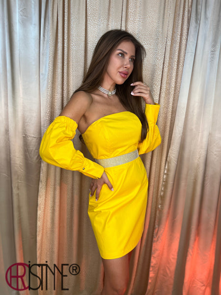 Rochie corset Barbie galbena